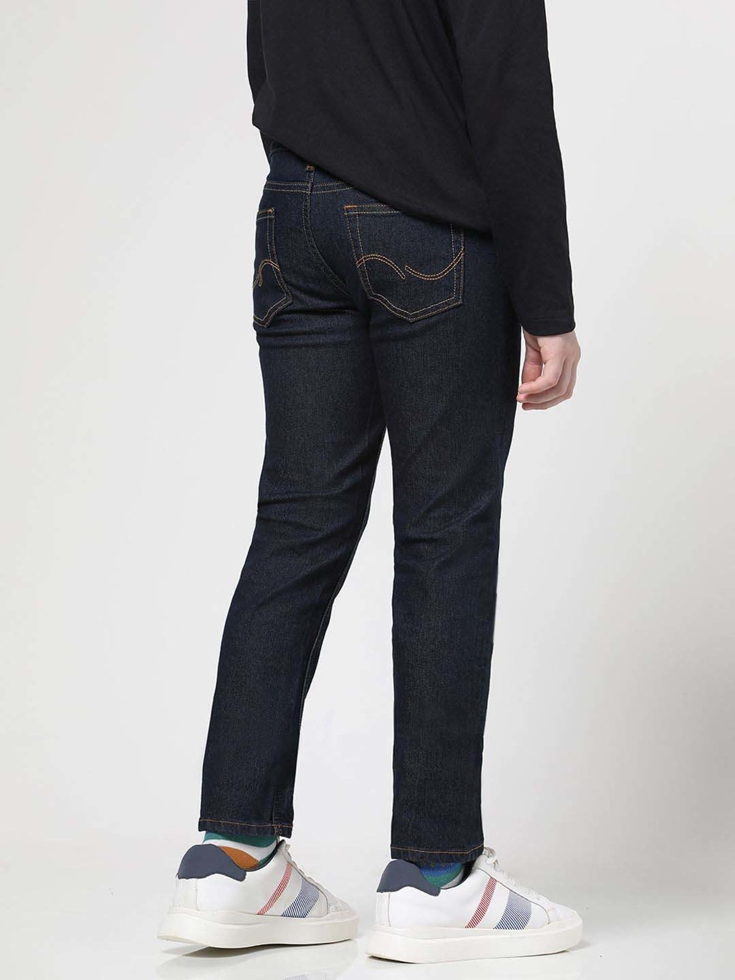 Pepe Jeans Boys Dark Blue Solid Jeans