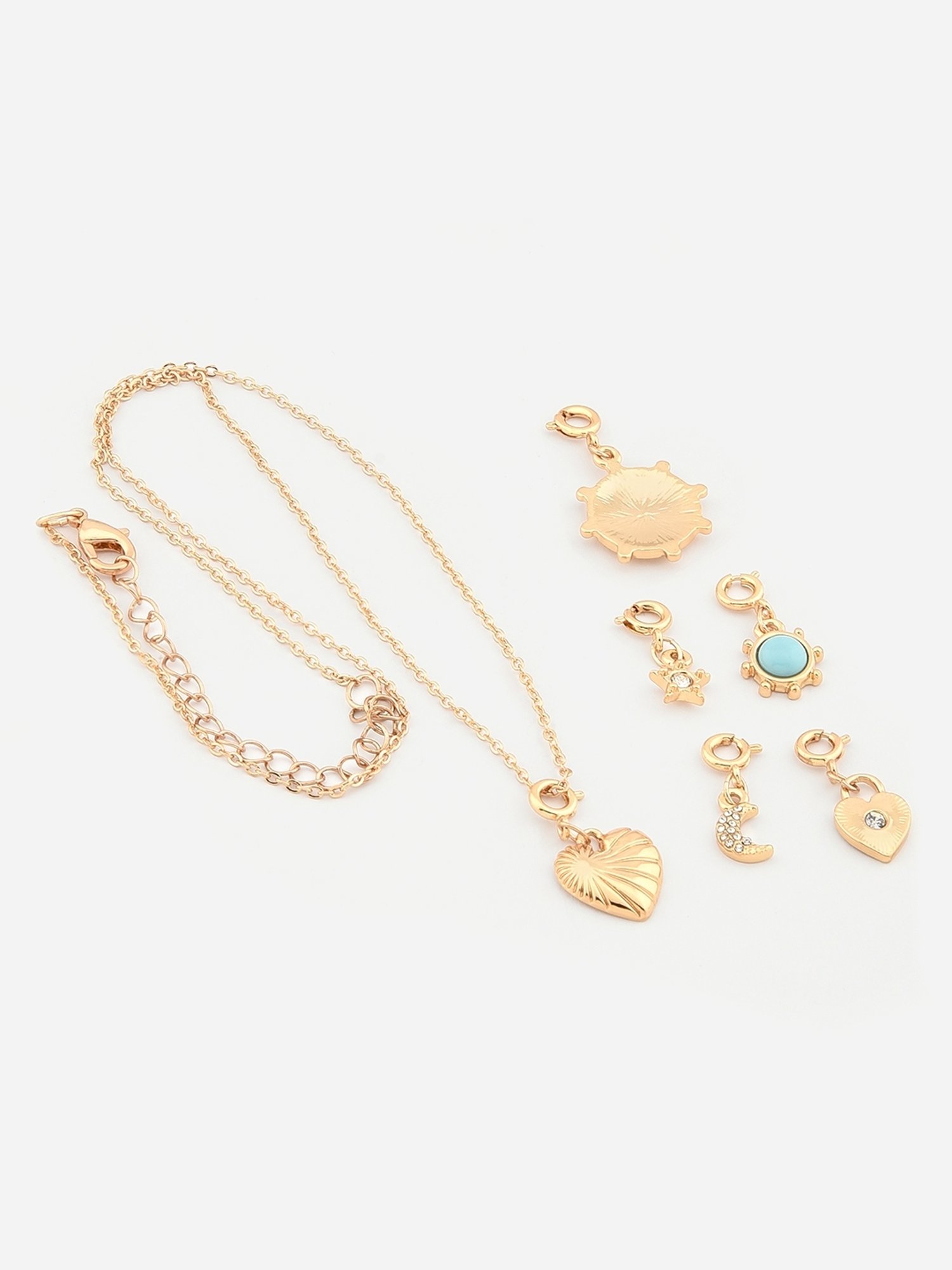 ToniQ Interchangeable Gold-Plated Charm Pendants for Women - Set of 6