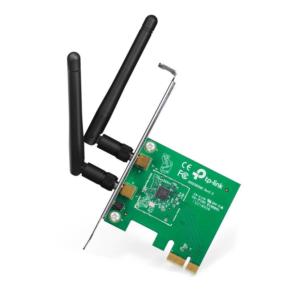 PCI Experss WiFi Adapter, TP-LINK Wireless N300 PCI Express Adapter, 2.4GHz 300 Mbps, w/ WPS Button, IEEE 802.1b/g/n, 64 / 128-bit WEP, WPA / WPA2, Plug & Play in Windows