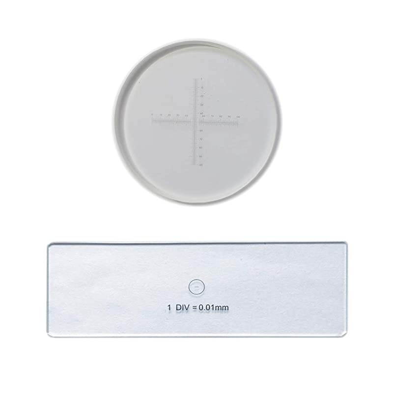High Precision Ocular Micrometer+0.01mm Stage Micrometer Microscope Micrometer