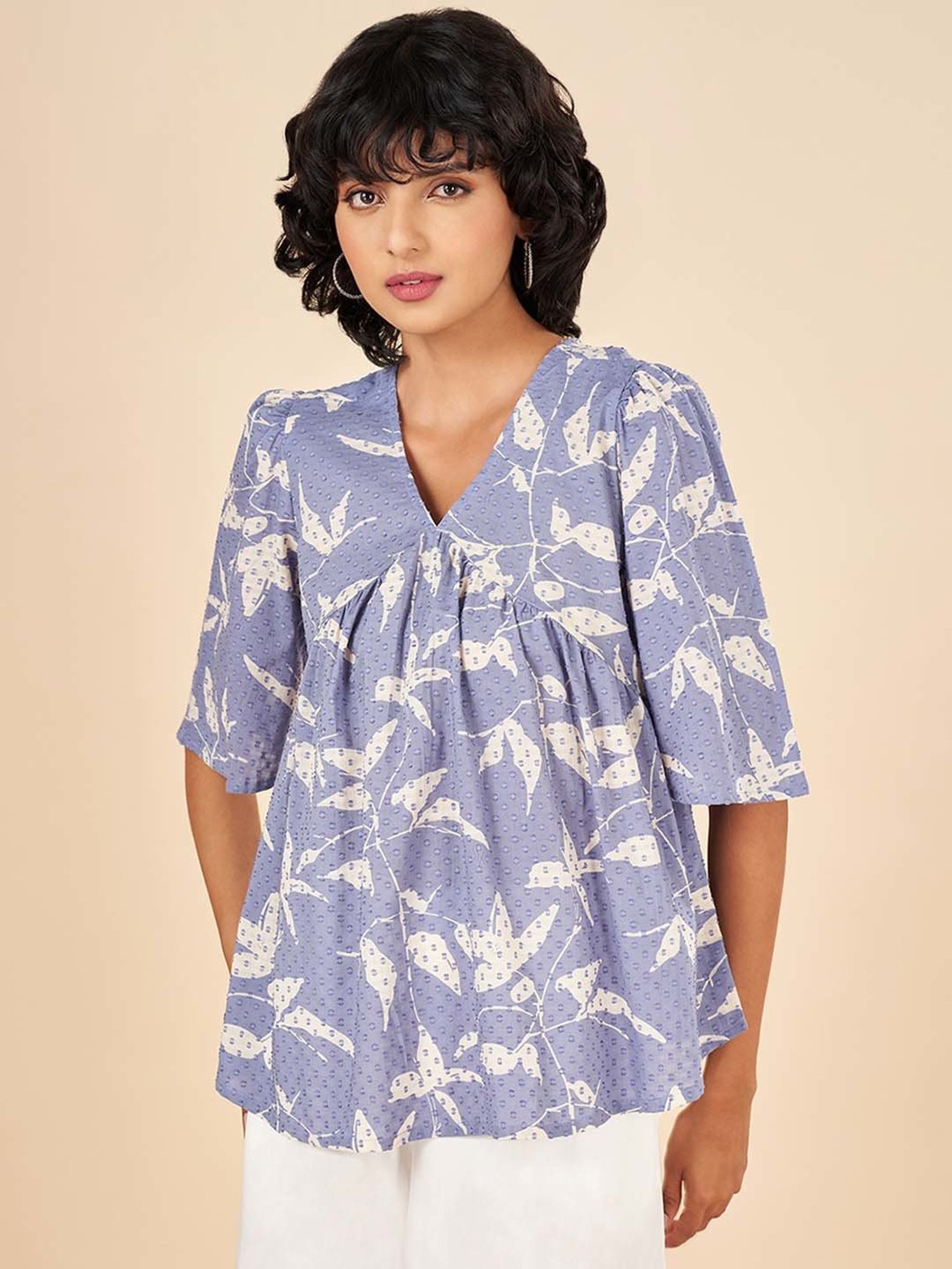Akkriti by Pantaloons Blue Printed Top