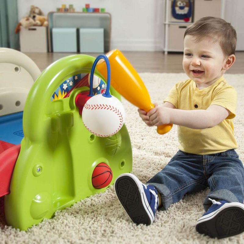 Step2 Basketball Soccer Baseball Sports Tastic Activity Center w/ Slide & Steps
