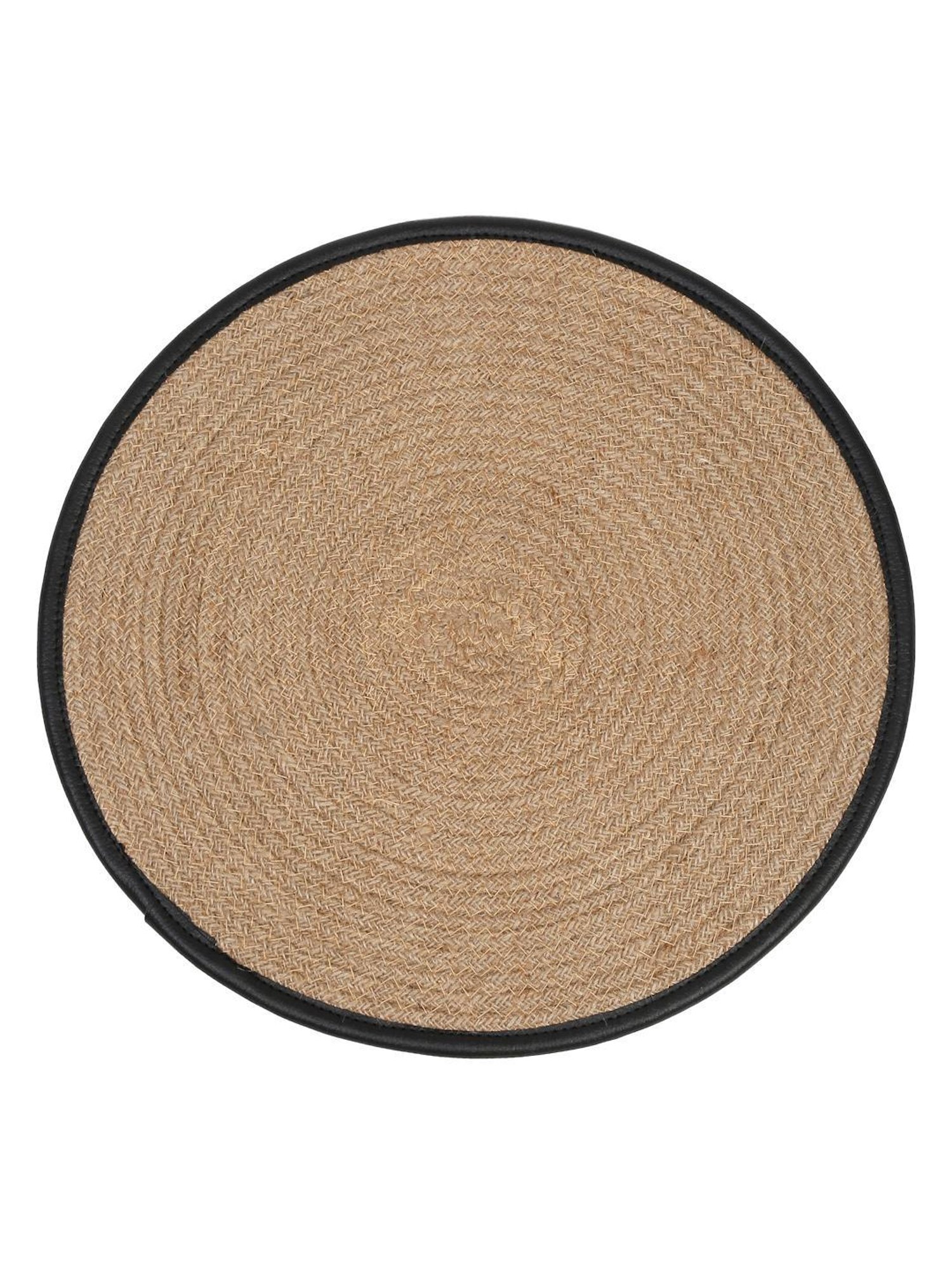 HOSTA HOMES Textured Beige & Black Jute Placemats (Set of 2)