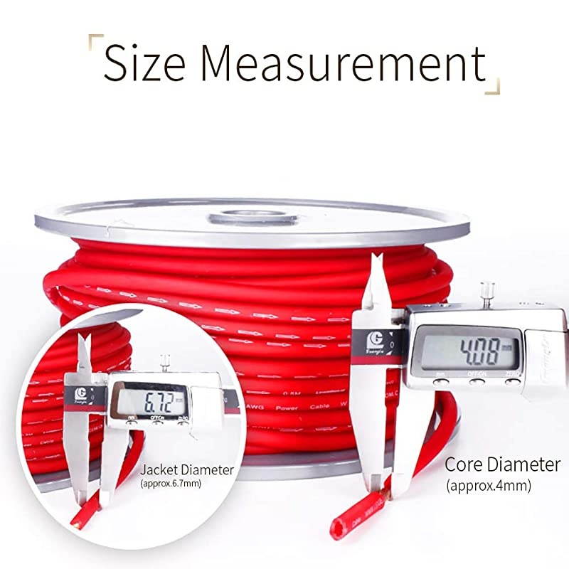 8 Gauge Red OFC Power/Ground Wire,25 Feet,99.9% Oxygen-Free Copper