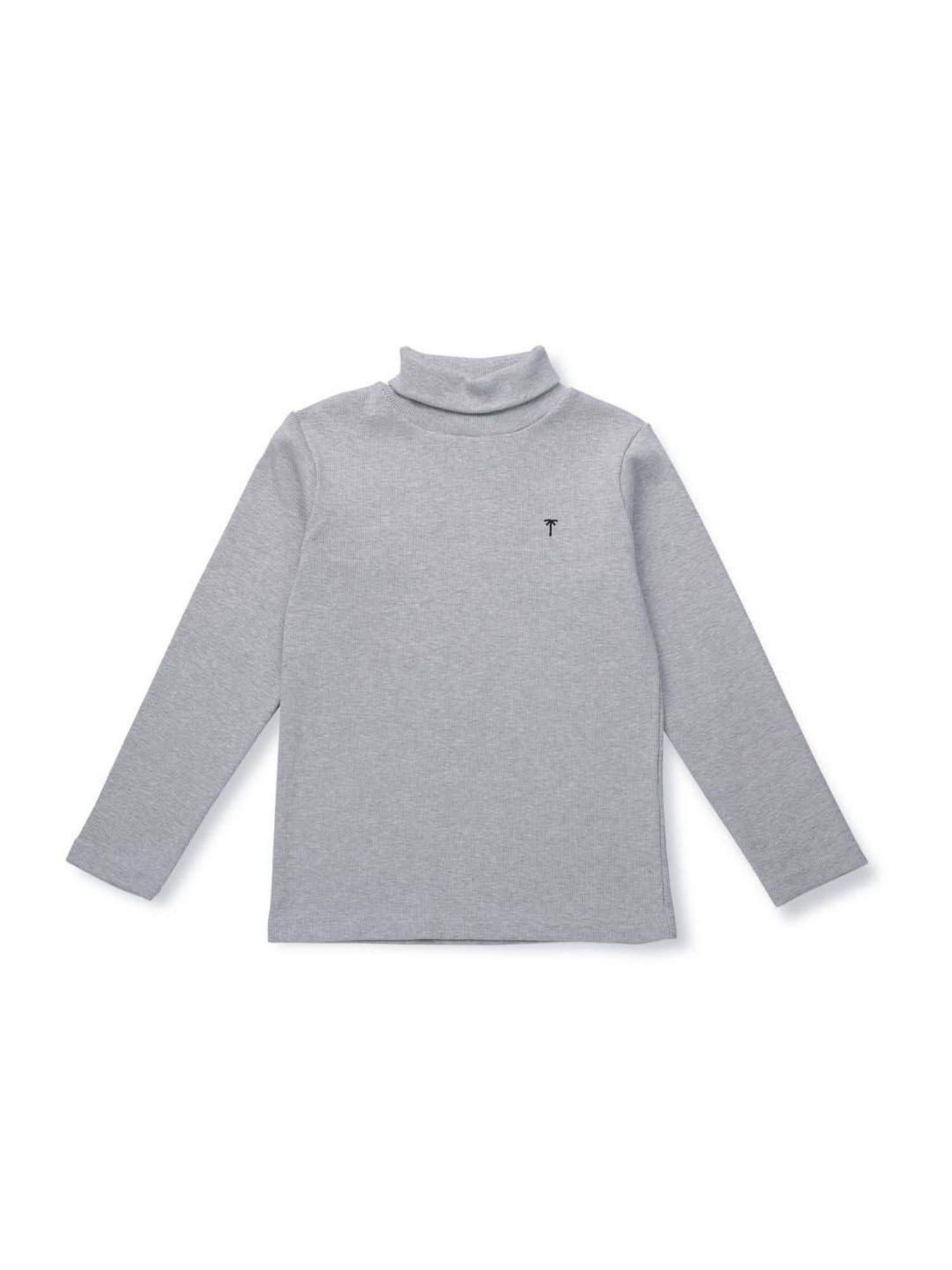 Palm Tree Kids Grey Cotton Regular Fit Full Sleeves Skivvy