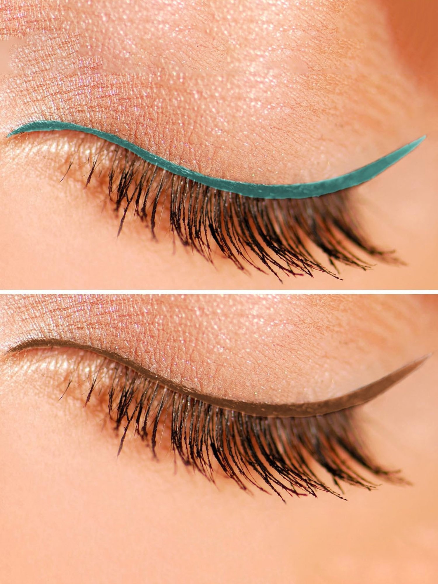 KINDED Liquid Eye Liner Teal Green & Chocolate Brown Combo