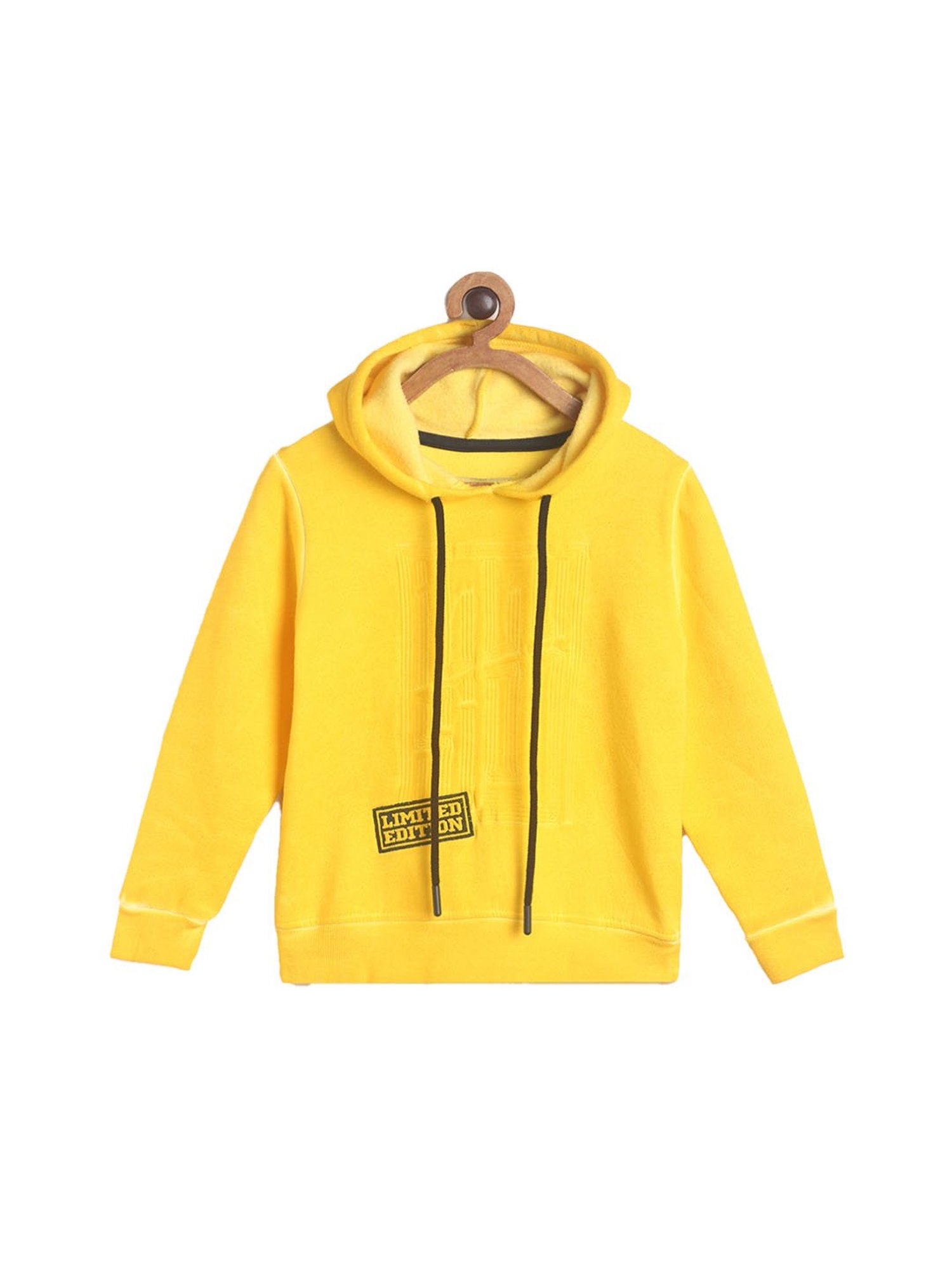 Tales & Stories Kids Yellow Solid Hoodie