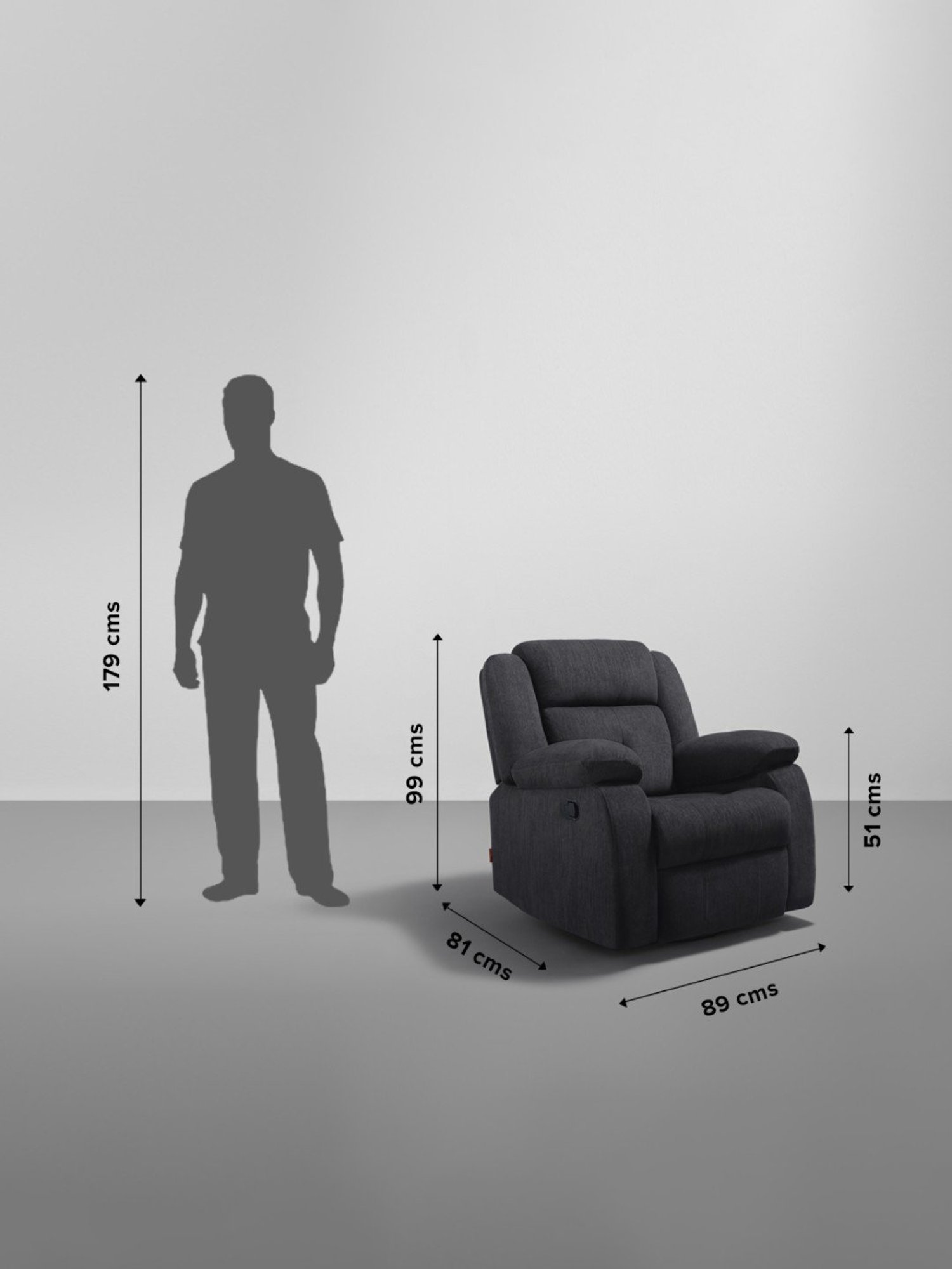 Sleepyhead RX7 Iceland Grey Fabric Rocking & Revolving Single Seater Recliner