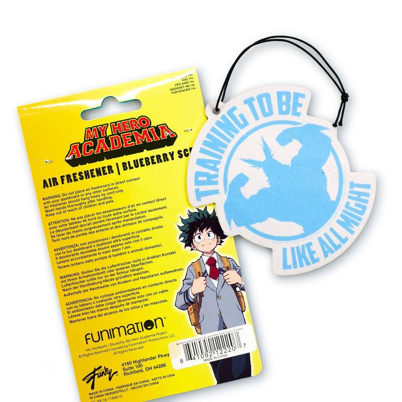 Just Funky OFFICIAL My Hero Academia Air Freshener | Features All Might | Blueberry Scented