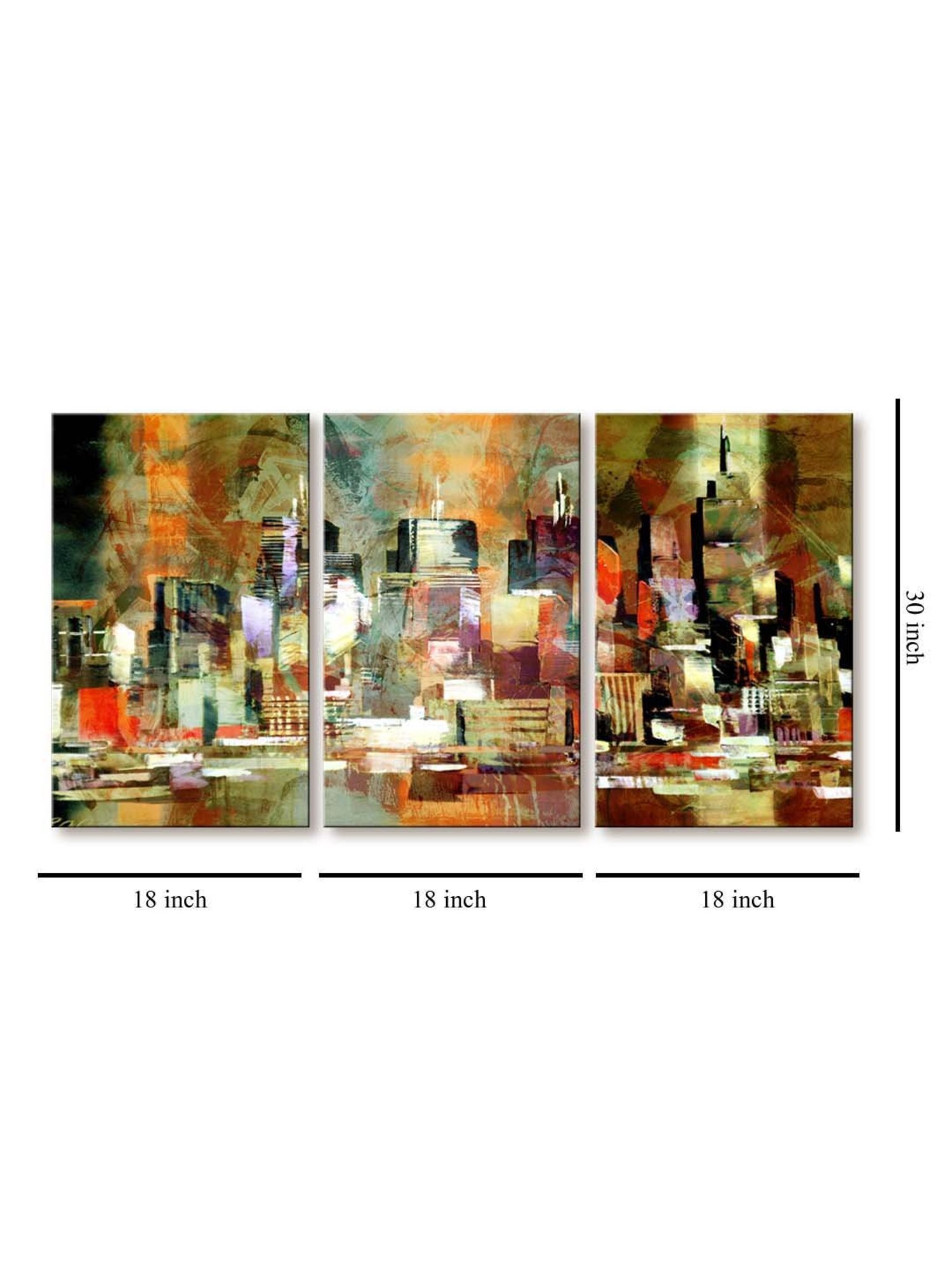 999Store Multicolor Abstract Art 3 Frame Canvas Paintings