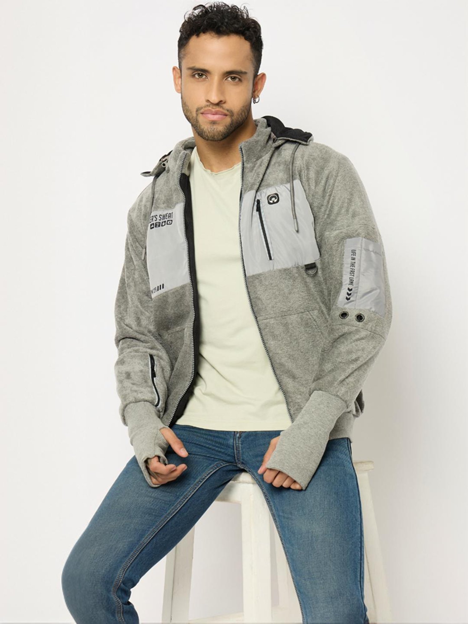 Duke M.Grey Melange Regular Fit Hooded Sweatshirt