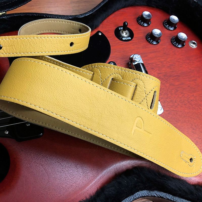 Perri's Leather Guitar Strap Yellow 2 in.