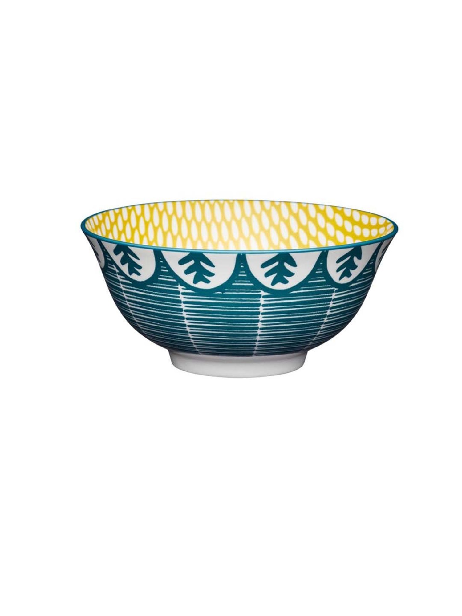 KitchenCraft Green & Yellow Stoneware 15.7 cm Bowl