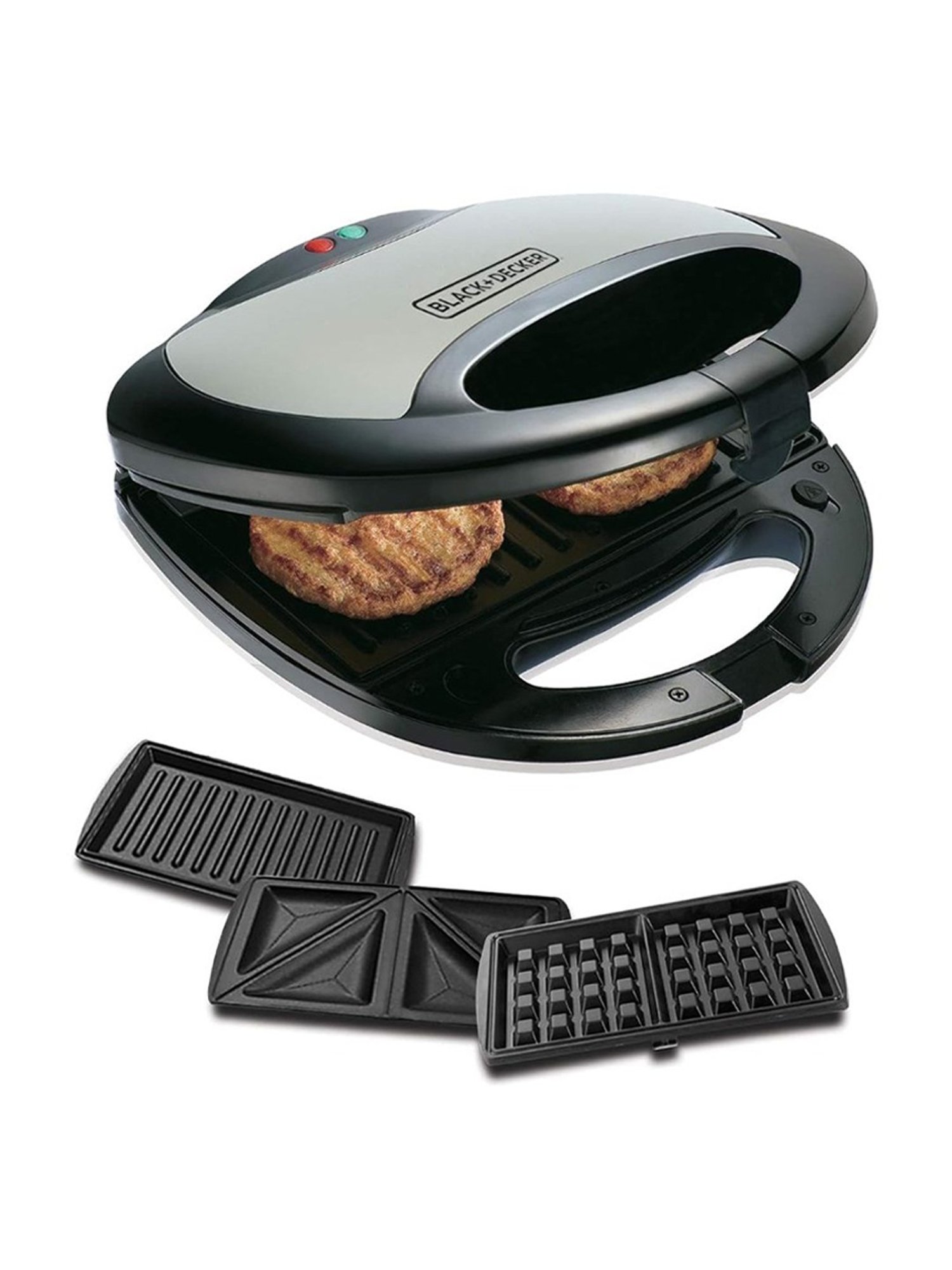 BLACK+DECKER TS2090 3 in 1 Multiplate Sandwich, Grill and Waffle Maker 750W (Black)