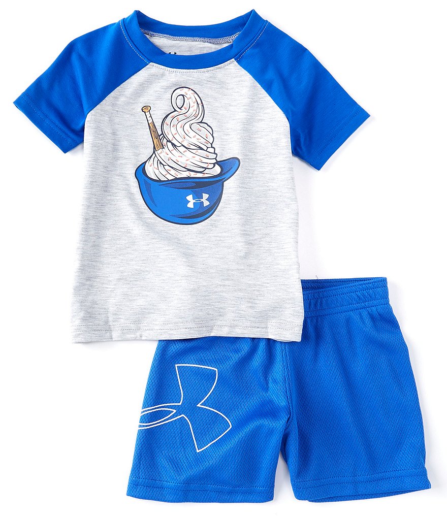 Under Armour Baby Boy 12-24 Month Short Sleeve Baseball Ice Cream Tee & Short Set