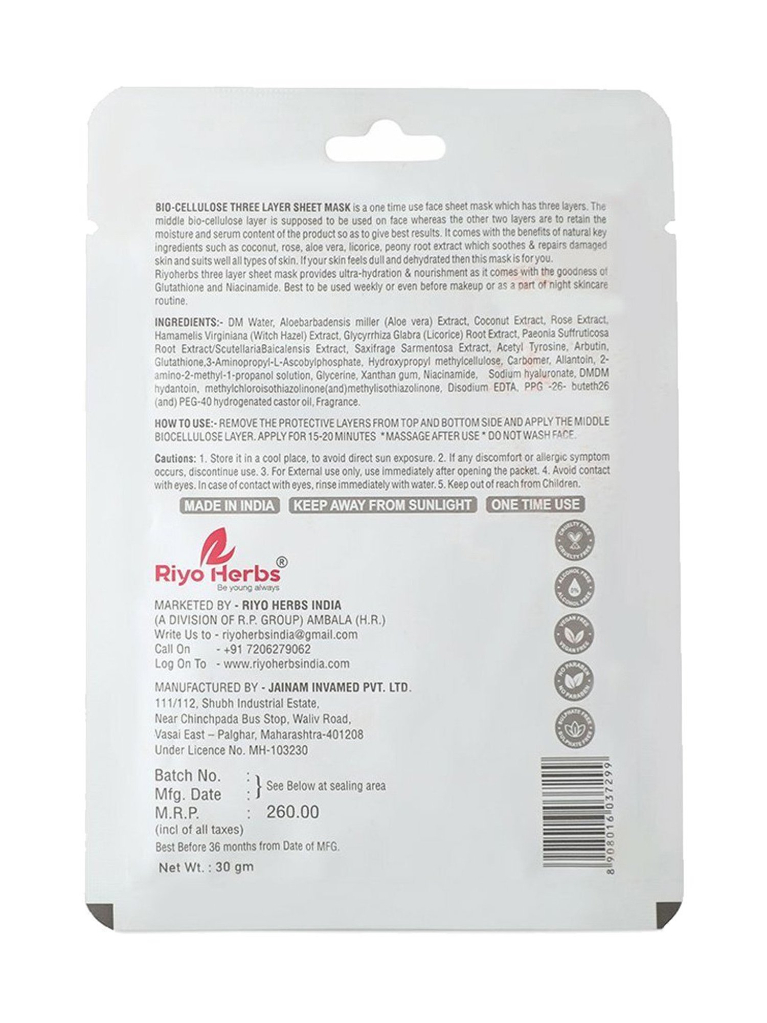 Lakme Skin Solutions Sheet Mask Hydrating with Hyaluronic Acid