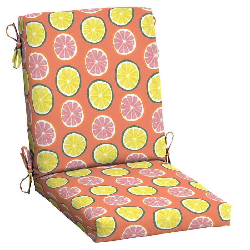 Arden Selections Watercolor Citrus Outdoor High Back Dining Chair Cushion
