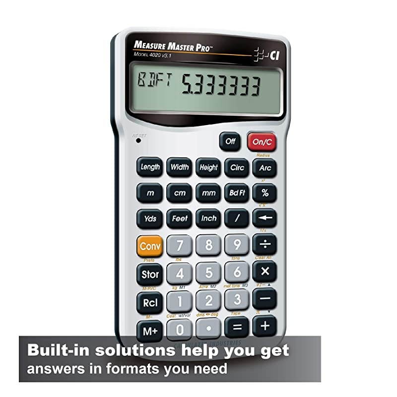 4020 Measure Master Pro FeetInchFraction and Metric Construction Math Calculator