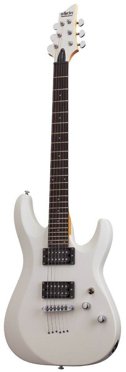 Schecter C-6 Deluxe Electric Guitar in Satin White