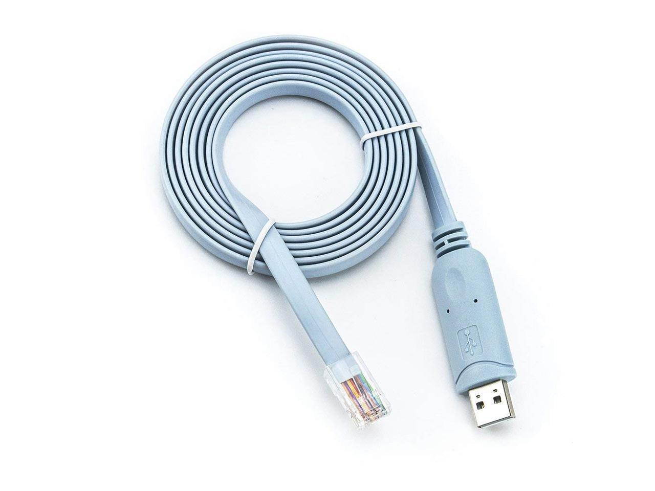 USB Console Cable USB to RJ45 Cable Essential Accesory of Cisco, NETGEAR, Ubiquity, LINKSYS, TP-Link Routers/Switches for Laptops in Windows, Mac, Linux