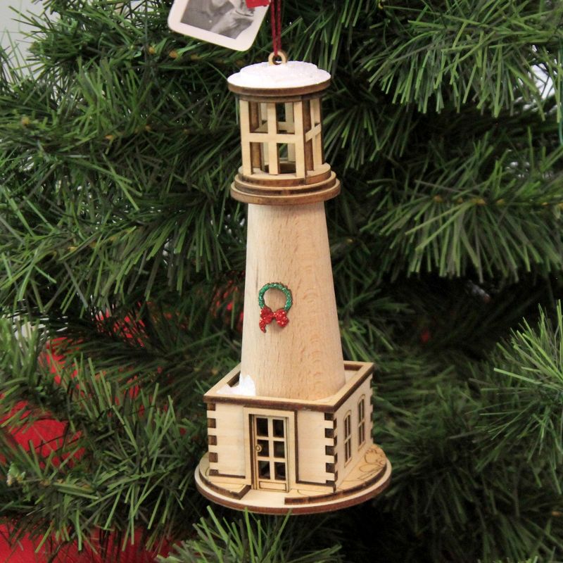 Ginger Cottages 6.0" Holiday Lighthouse Ornament Sea Ocean  -  Tree Ornaments