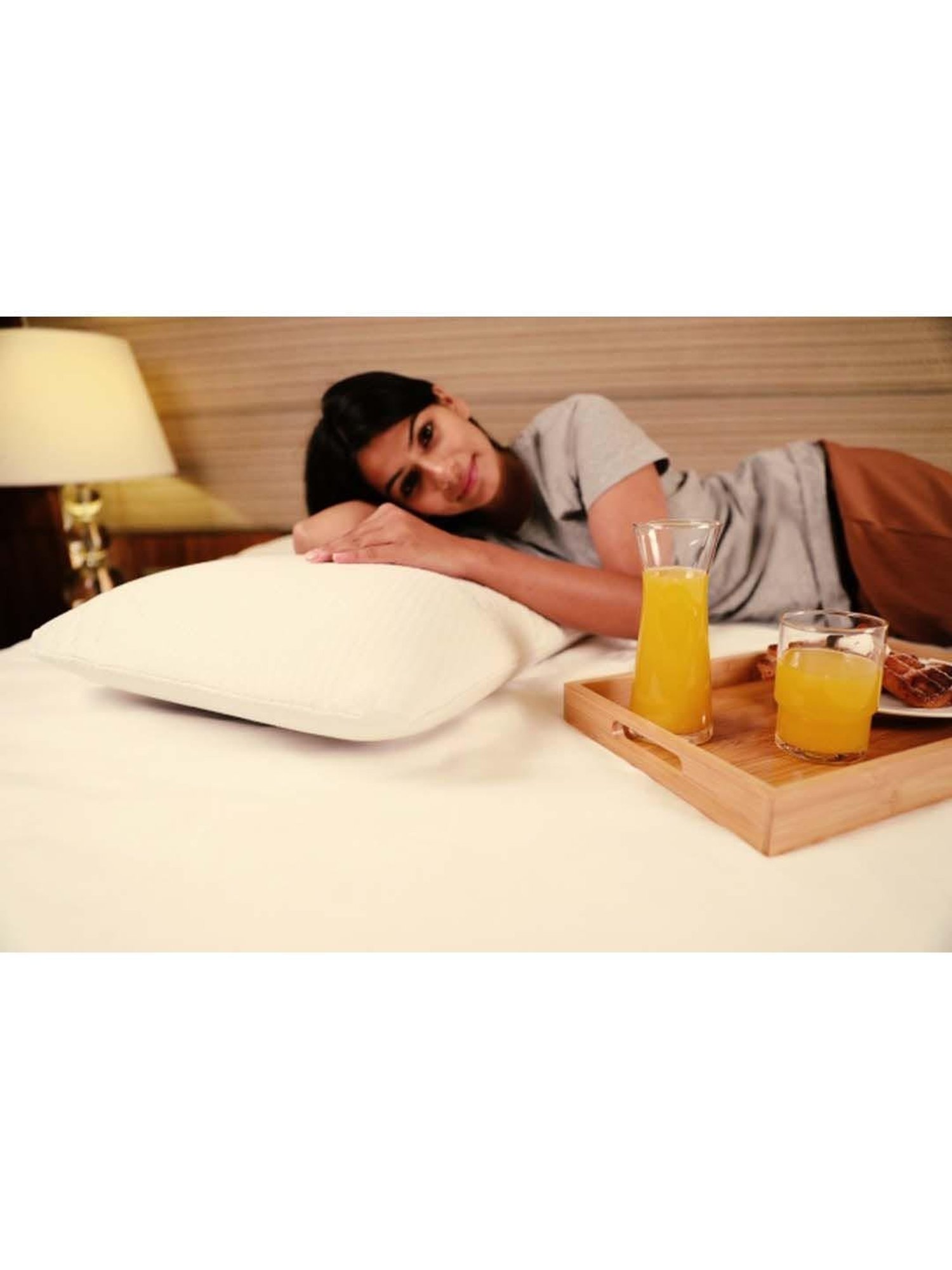 The White Willow White Slim Pillow with Cover - Set of 1