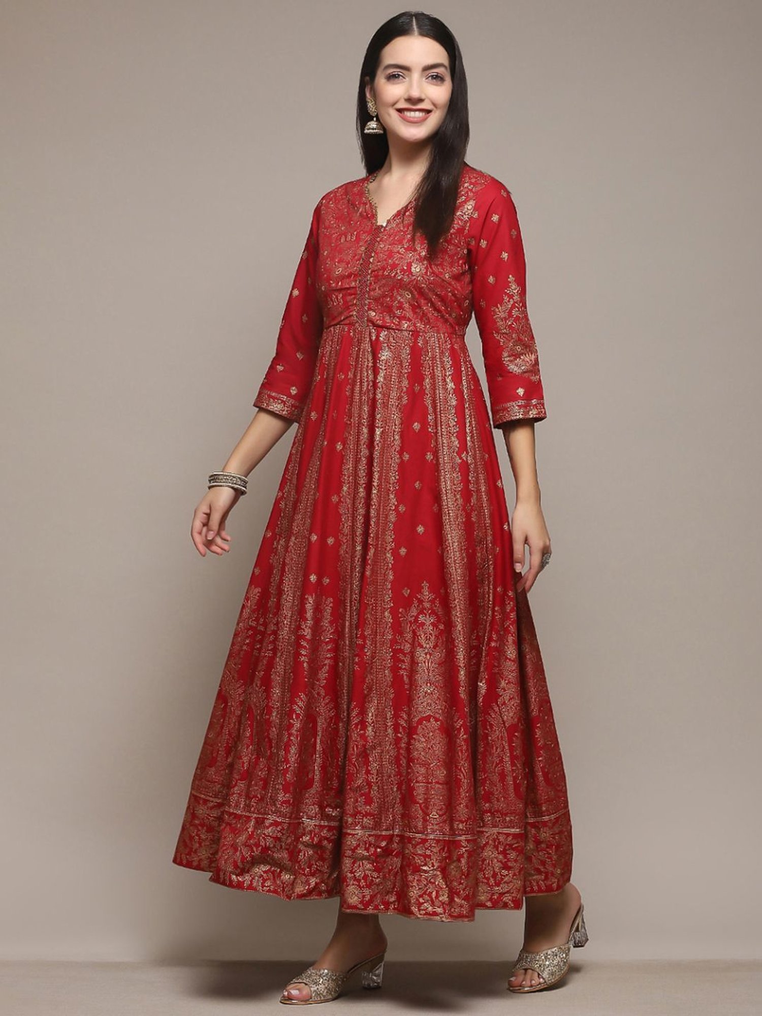 Biba Red Printed Maxi Dress