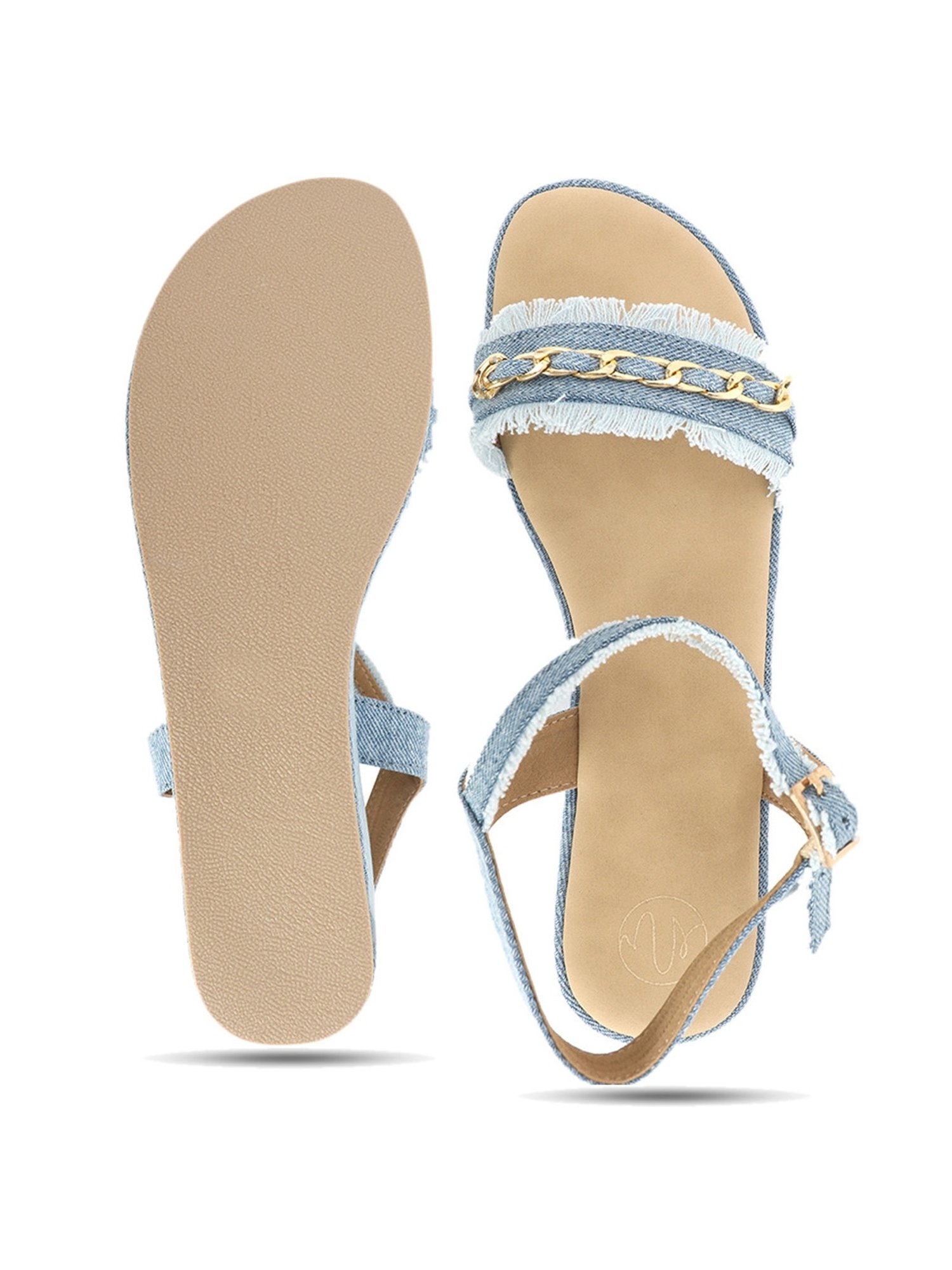 NR by Nidhi Rathi Women's Blue Ankle Strap Wedges