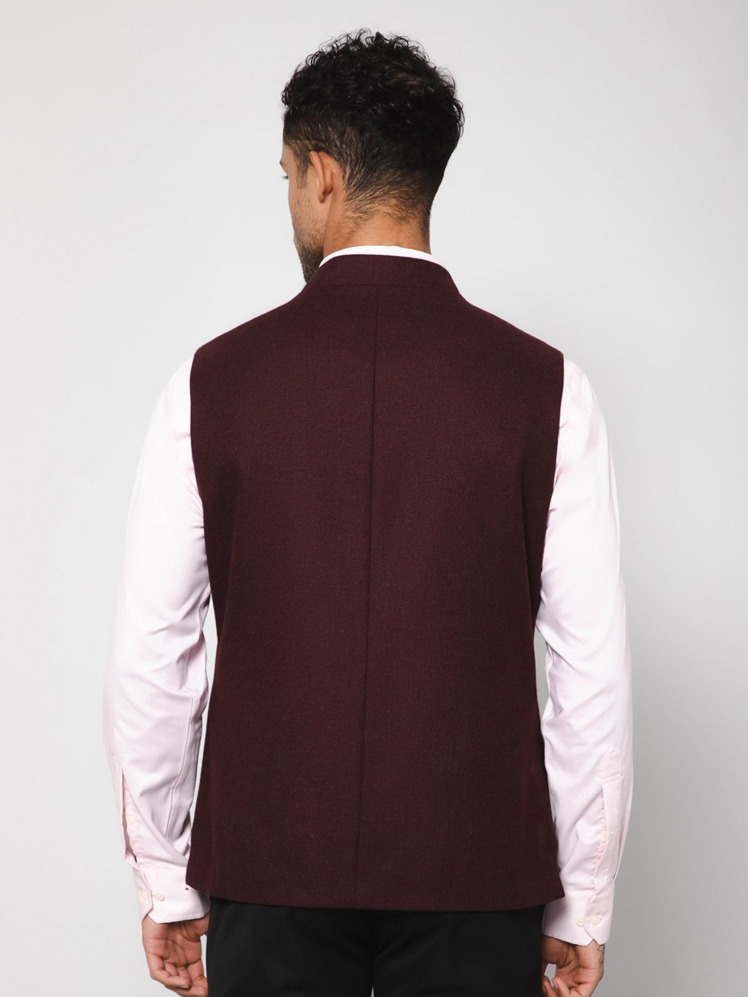 Cantabil Wine Regular Fit Nehru Jacket