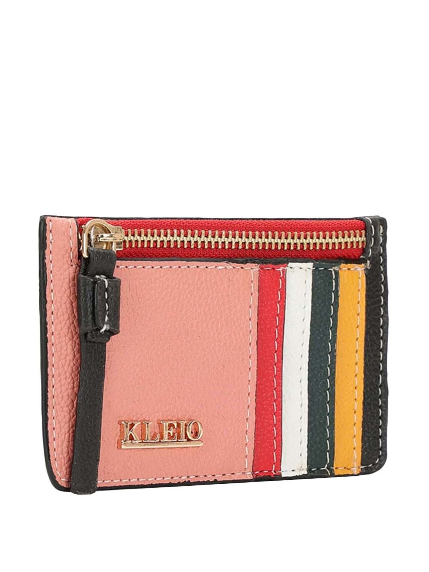 KLEIO Peach Solid Card Holder