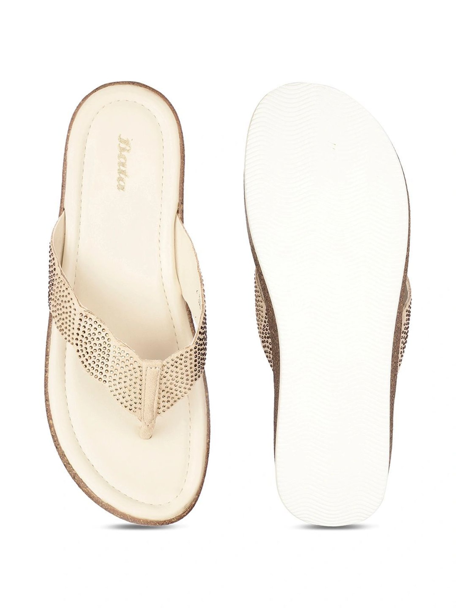 Bata Women's Irene Beige Thong Wedges