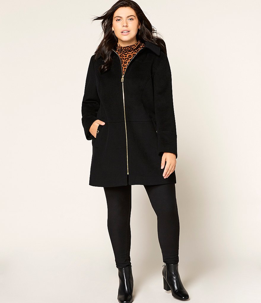 Intro Plus Size Solid Double Knit Tummy Control Leggings