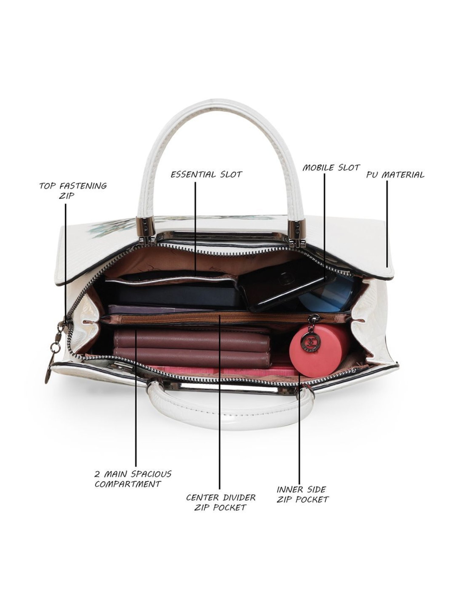 Tohl Avon Black Solid Medium Handbag