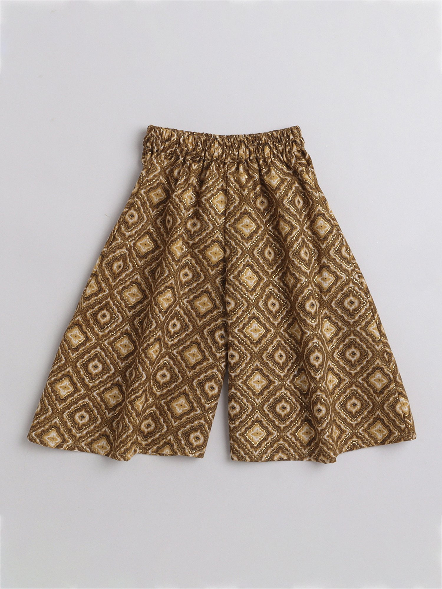 Many Frocks Kids Black & Mustard Embellished Kurta with Plazzos