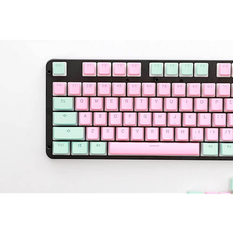 108 Double Shot PBT Pudding Keycaps Keyset for Mechanical Gaming Keyboard MX Switches Miami Vice