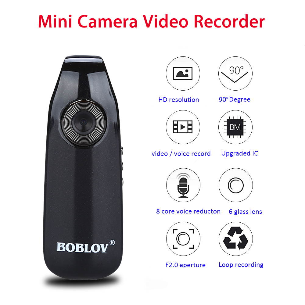 BOBLOV Wide Angle Camera 1080P Full HD Mini Camera Dash Camera Police Body Bike H.264 Camcorder