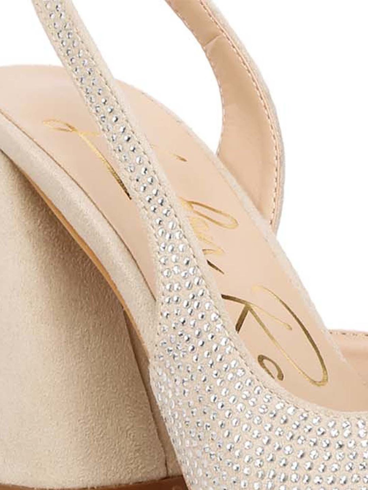 London Rag Women's Beige Sling Back Sandals