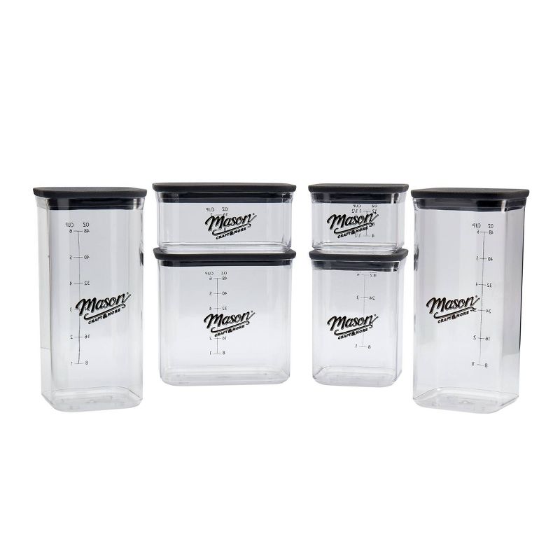 Mason Craft & More Set of 6 Stackable Food Storage Containers