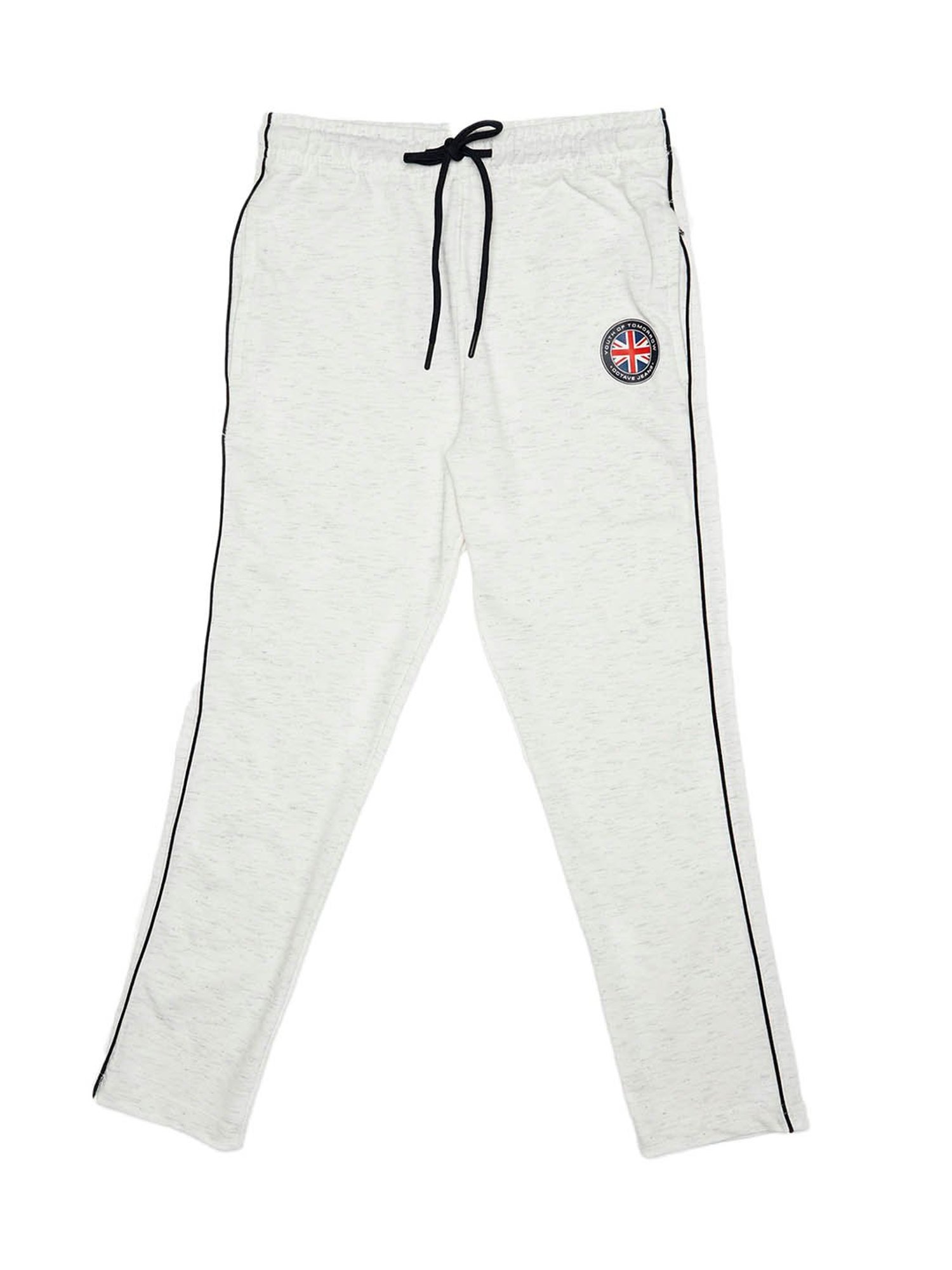 Octave Boys Off White Textured Trackpants