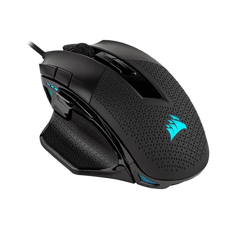 Nightsword RGB Comfort Performance Tunable FPSMOBA Optical Ergonomic Gaming Mouse with Backlit RGB LED 18000 DPI Black