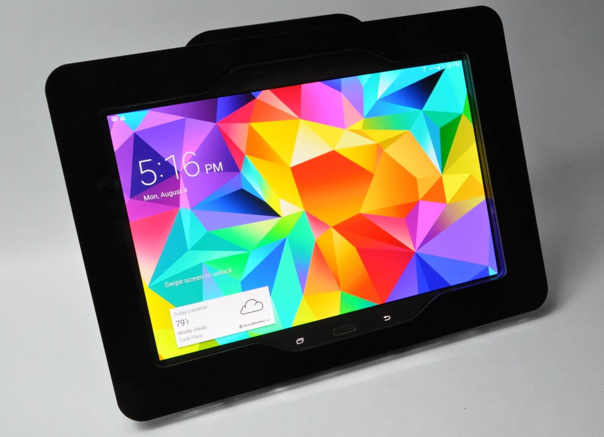 Clear Desktop Security Stand for Samsung Galaxy Tab S 10.5 used as Kiosk, POS, Store Display, Show Display