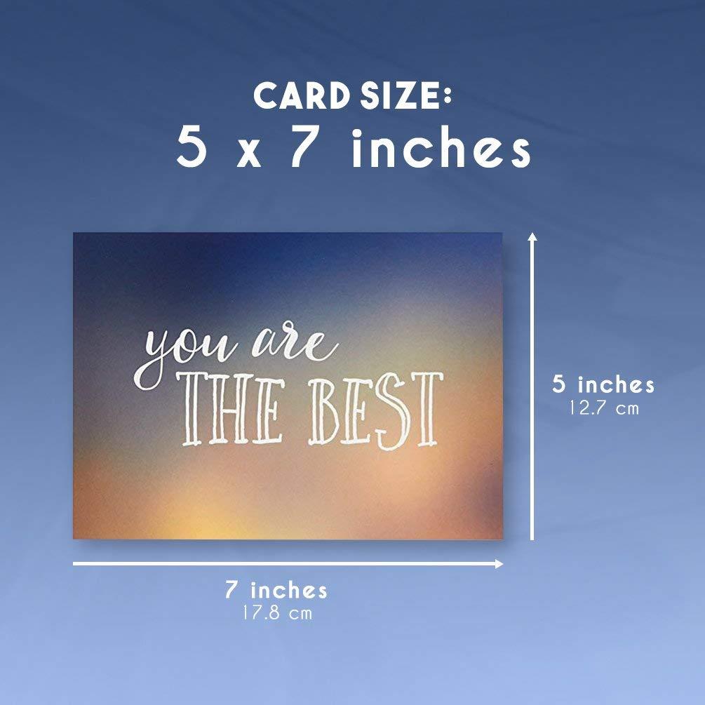 36 Pack Motivational Encouragement Greeting Cards, 6 Handwritten Modern Artistic Style Colorful Designs, Bulk Box Set Variety Assortment, Envelopes Included 5 x 7 inches