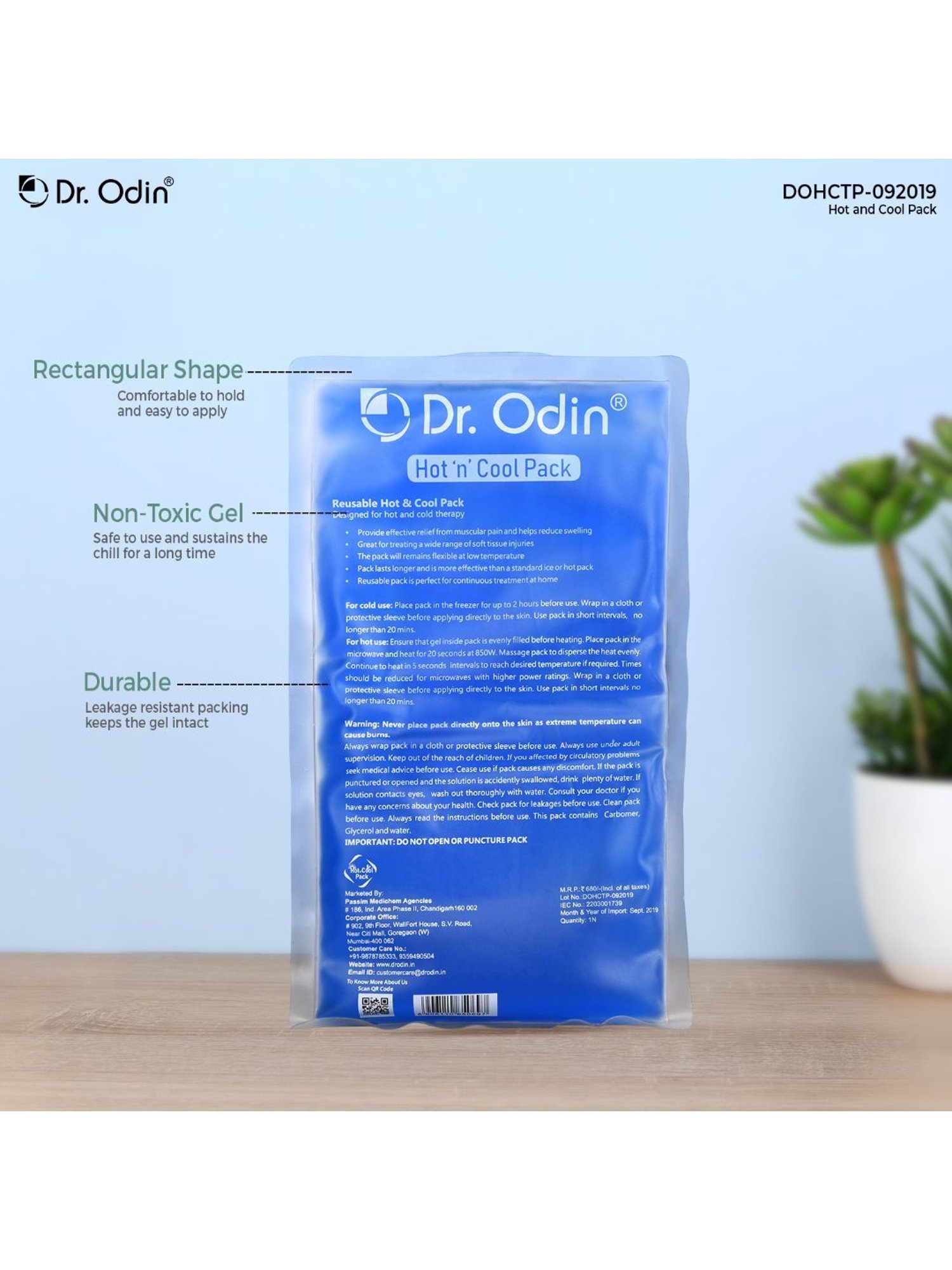 Dr. Odin Transparent Hot and Cool Gel Pack (Blue)