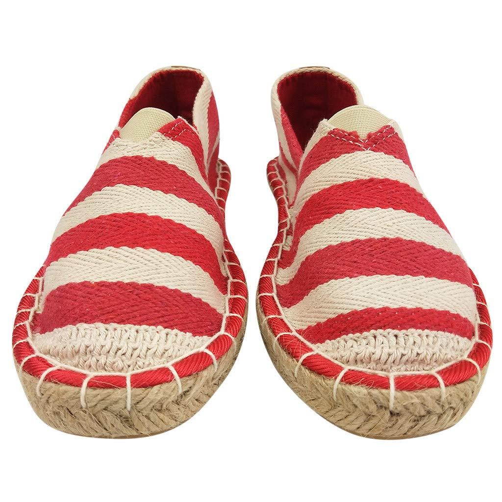 Shusuen Women's Step Glow Slip Loafer Flat Striped Flat Shoes for Women