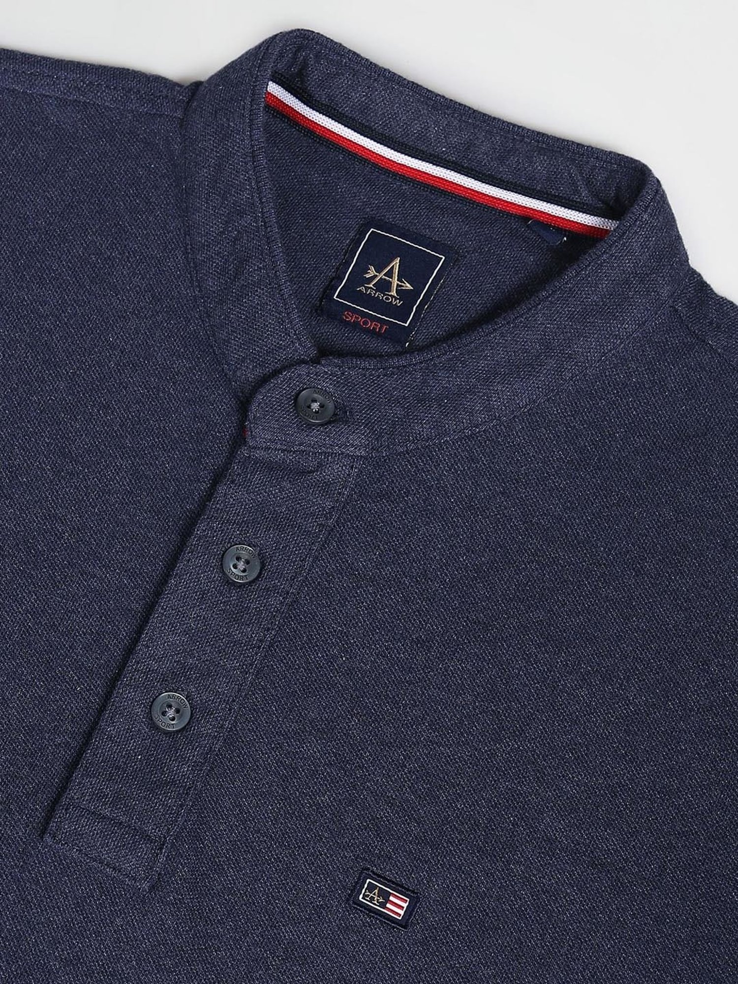 Arrow Sport Blue Cotton Regular Fit Polo T-Shirt