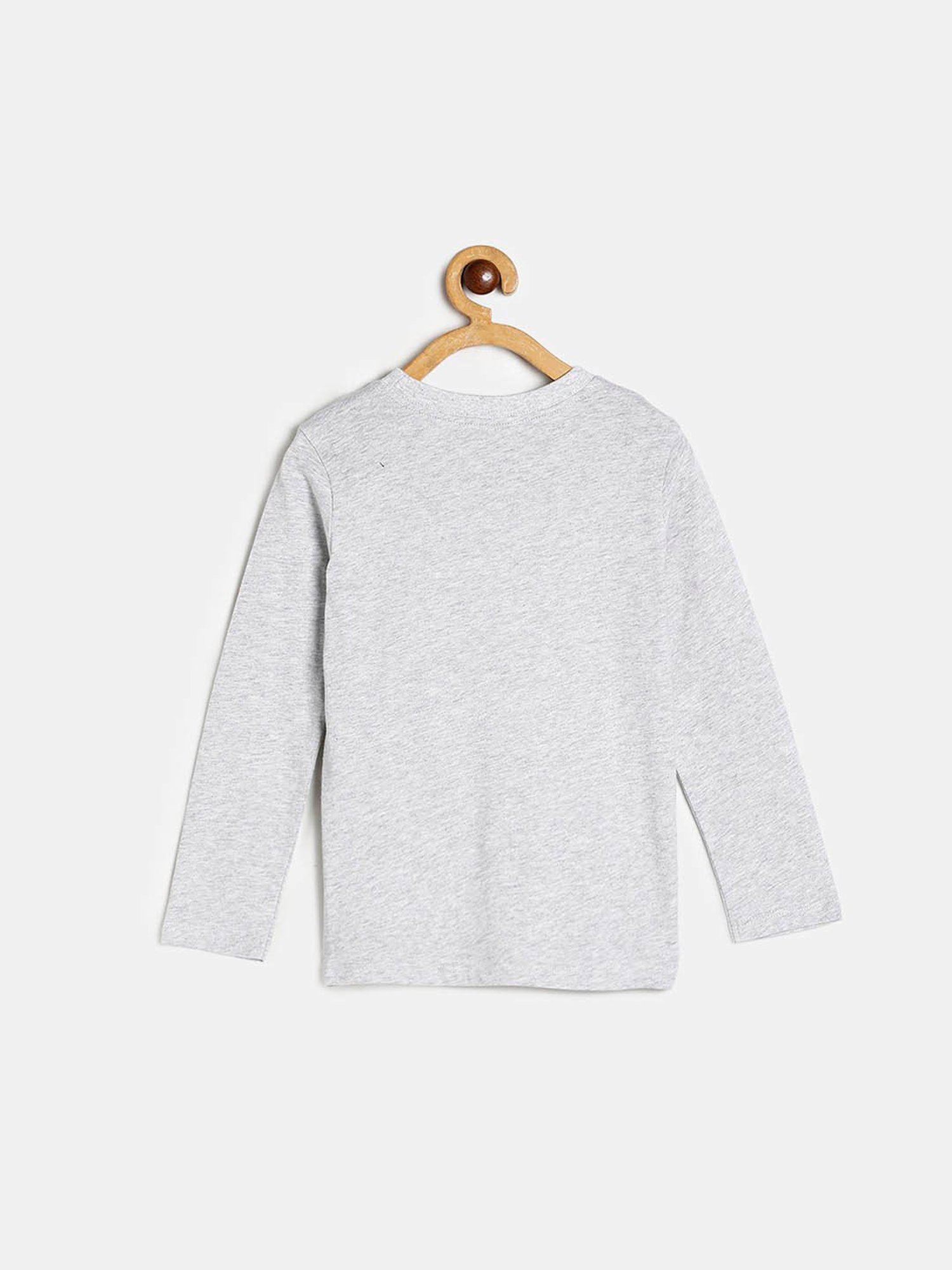 MINIKLUB Kids Grey Printed Full Sleeves T-Shirt