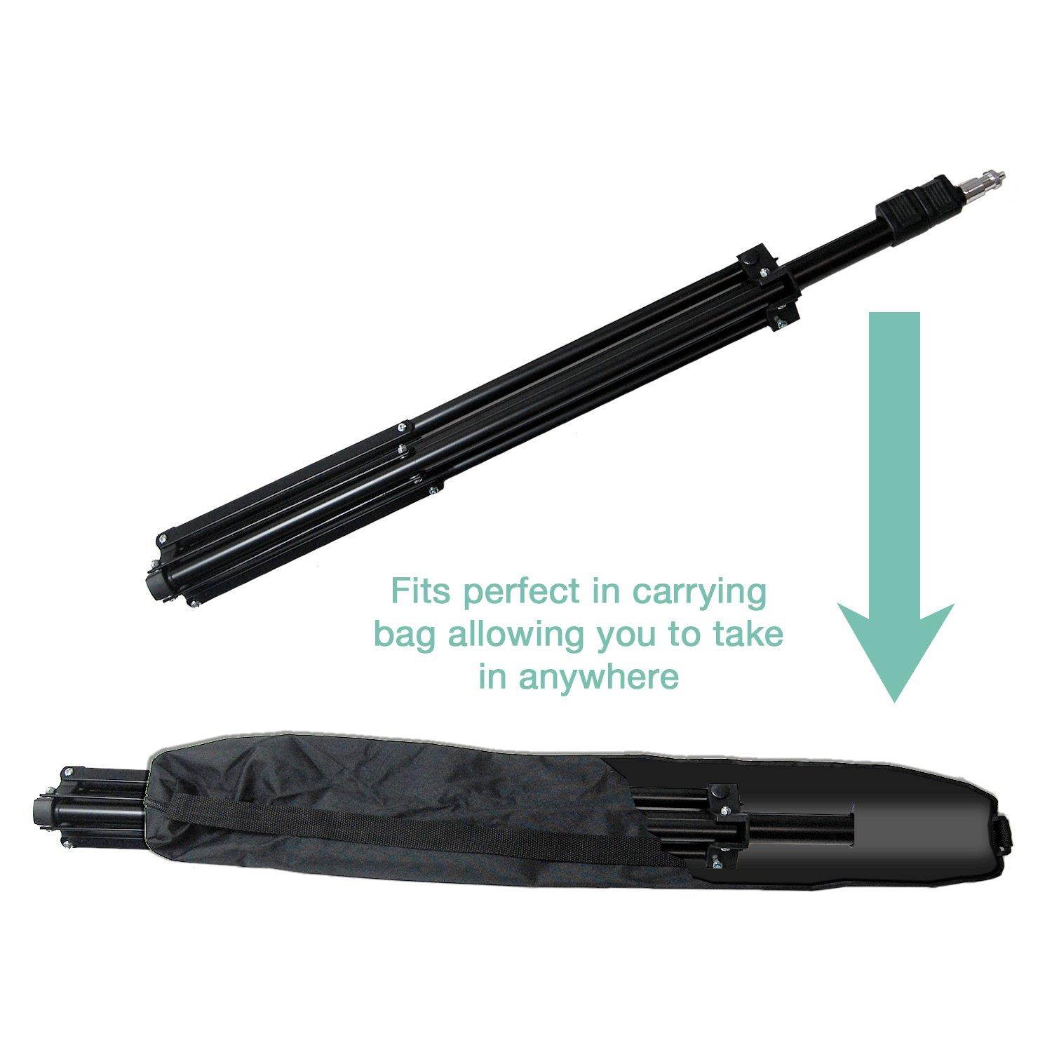 LimoStudio [2-Pack] Adjustable Photography Studio Light Stand with 86.5" Max Height and Convenient Carry Case Bag for Photo Video Lights and Equipment, AGG2696