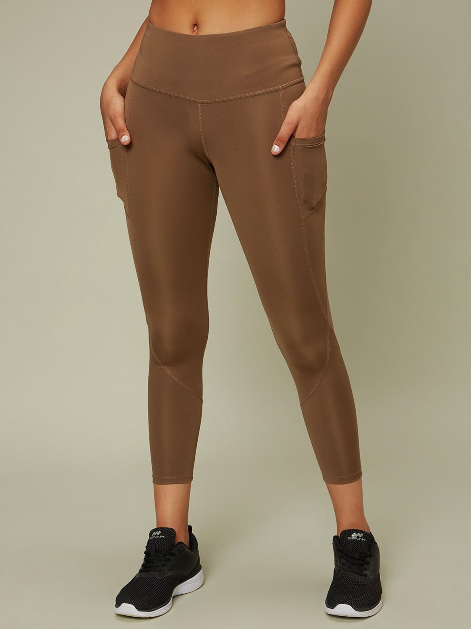 SILVERTRAQ Brown Relaxed Fit Leggings
