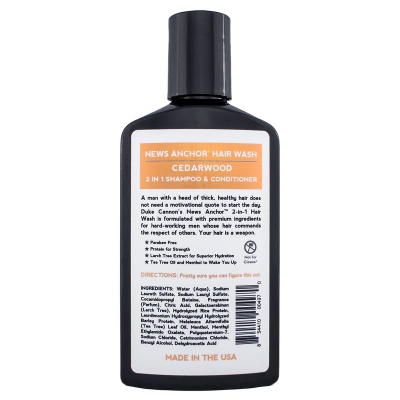 Duke Cannon News Anchor 2-in-1 Hair Wash Cedarwood - 10oz
