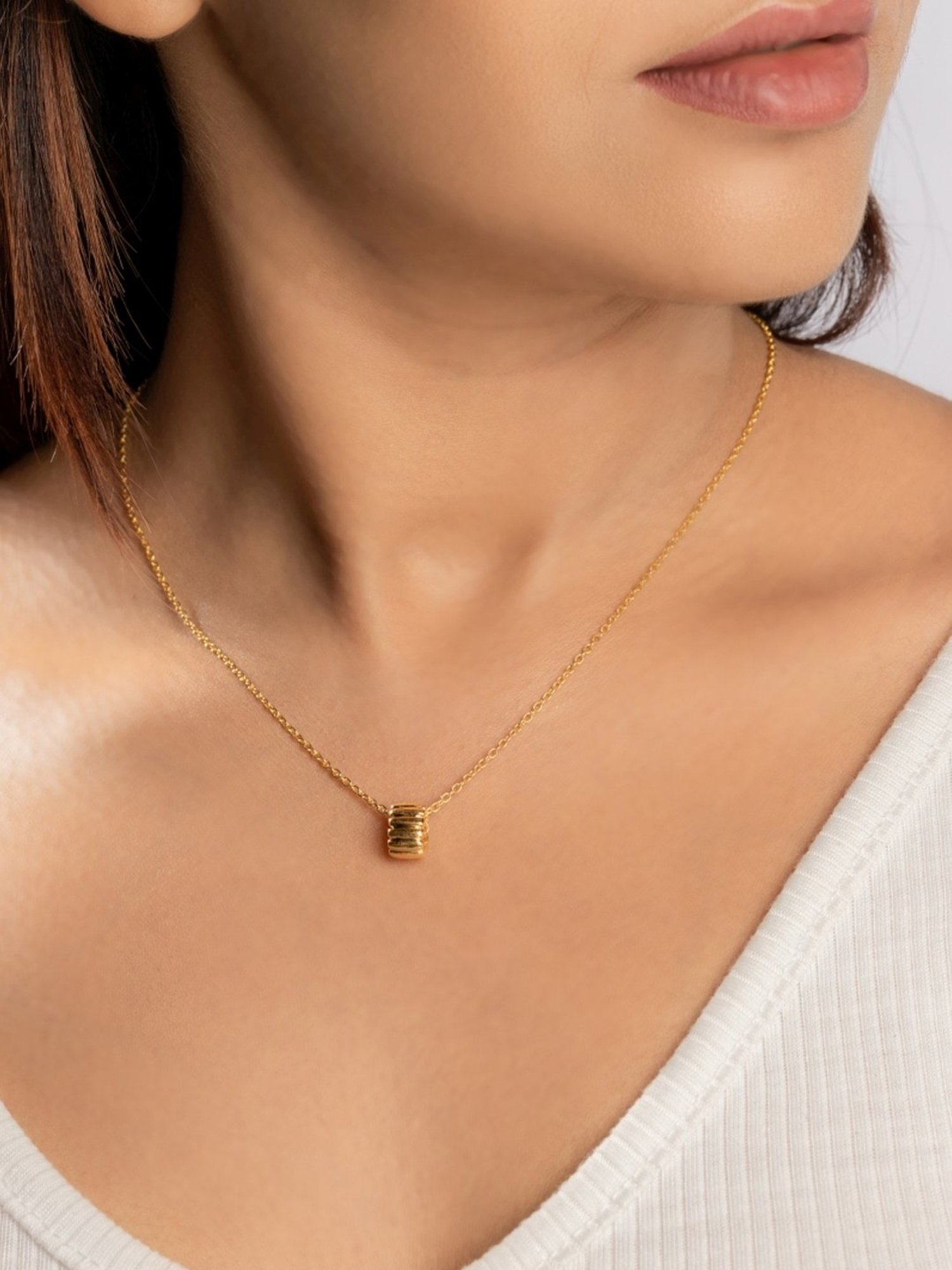 Palmonas Golden Barrel Vermeil Necklace for Women